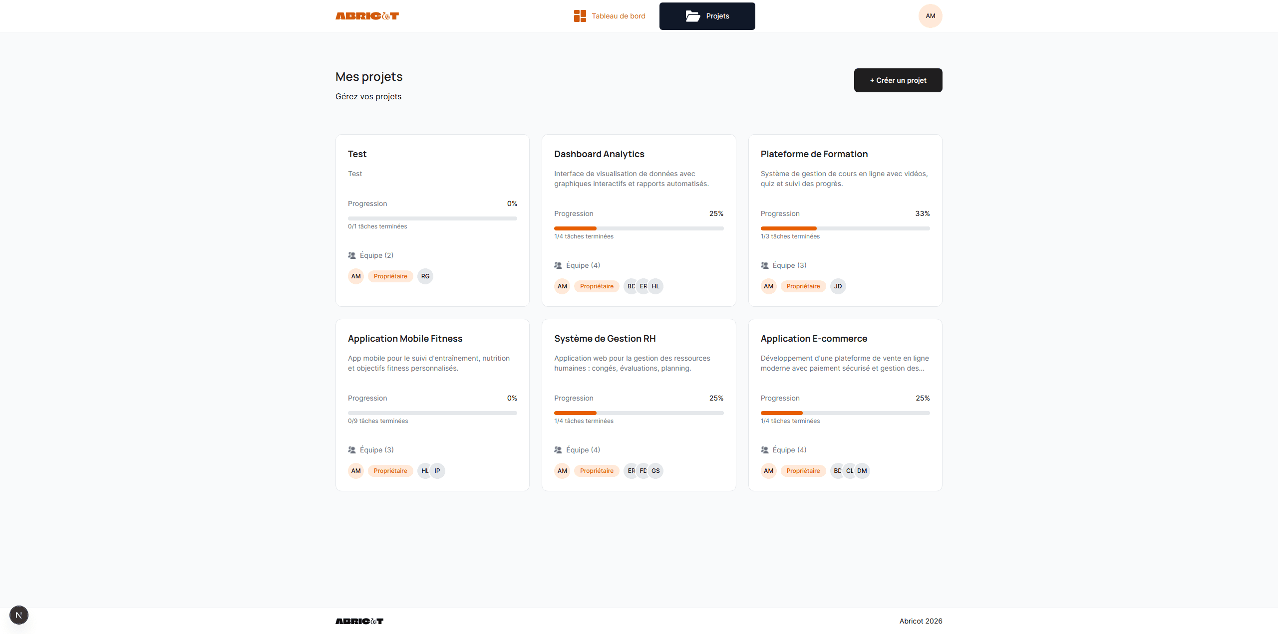 Aperçu du projet SaaS de gestion de tâches